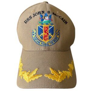 USS John S McCain "Big Bad John" Command Cap Single Egg Adjustable Coyote Brown